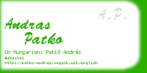 andras patko business card